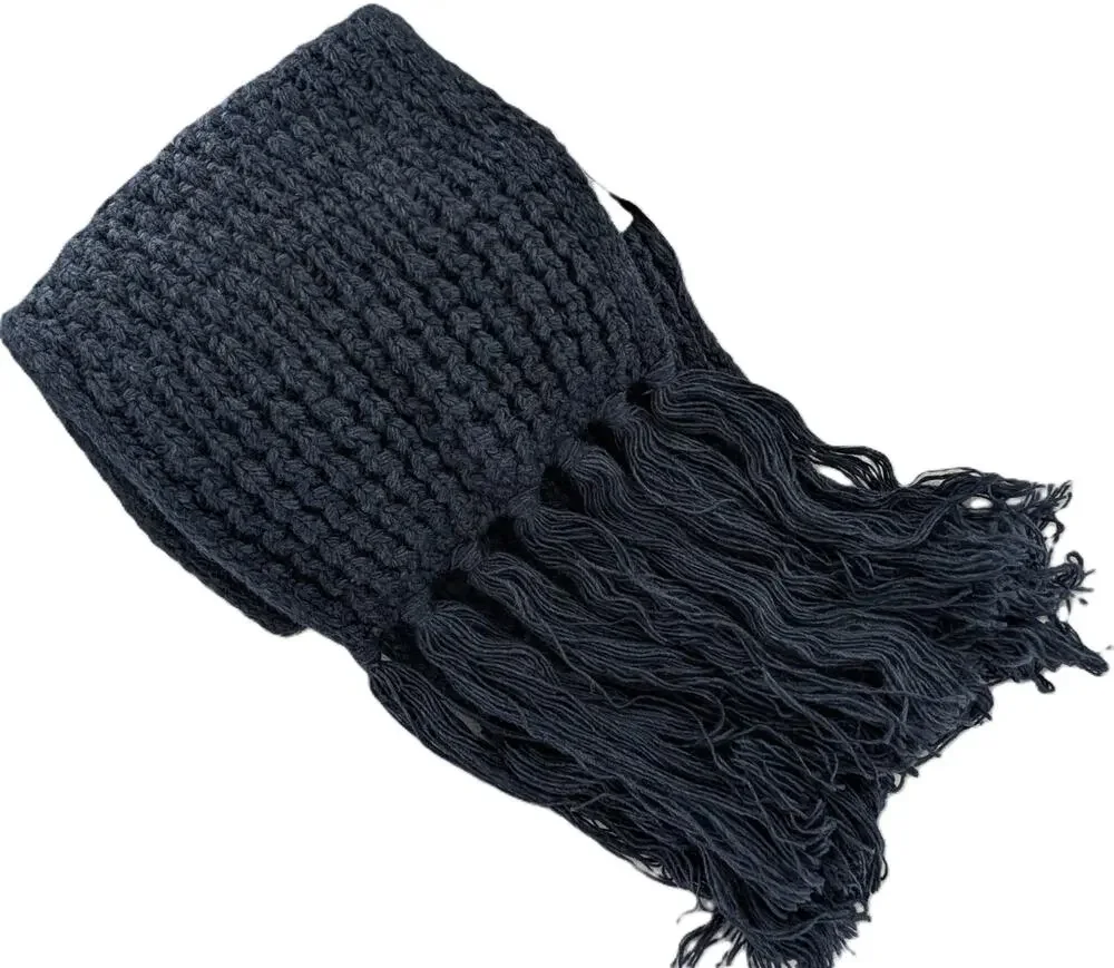 Sole Society Chunky Cable Knit Scarf With Fringed Hem
